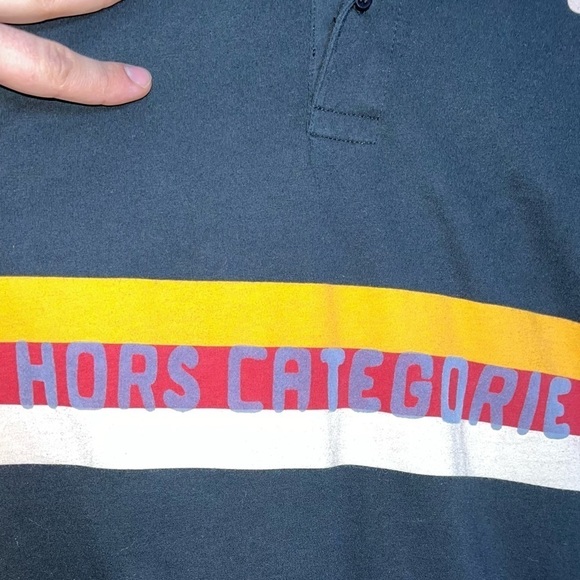 Y2K Nike Hors Categorie Polo Mens 2006 France Black Cycling Vintage - Picture 5 of 6